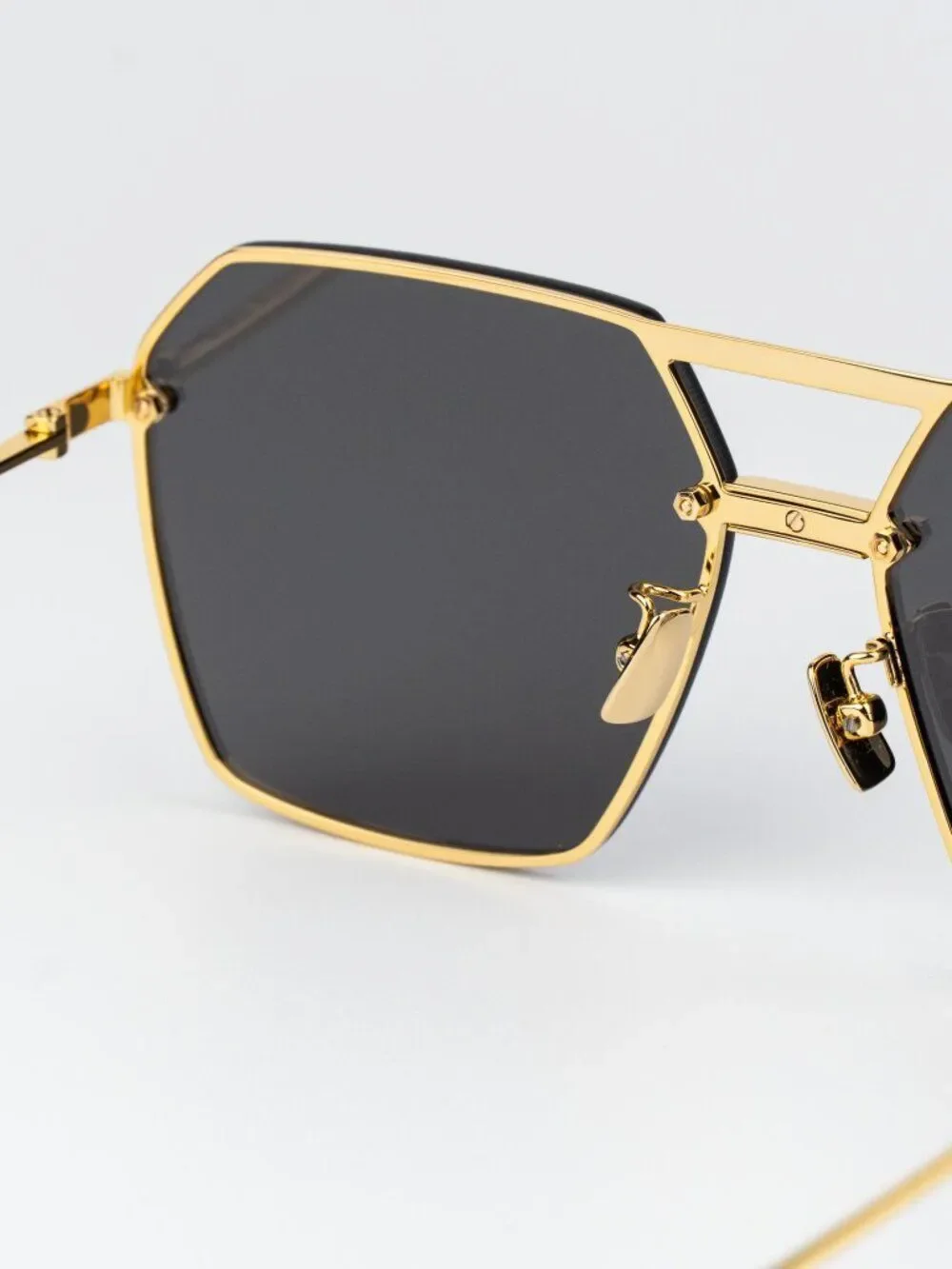 Bottega Veneta Men Sunglasses Gold Grey Pilot BV1045S 001 NEW AUTHENTIC